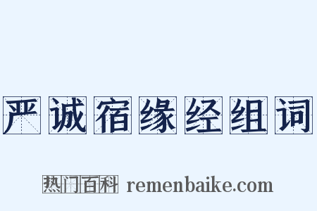 严诚宿缘经组词是什么意思的图片